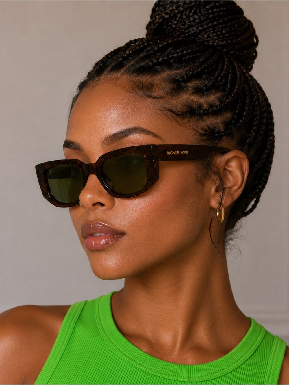 Michael Kors MK2239U Denali 4028/2 1N Tortoise Rectangular Sunglasses 52-20-145